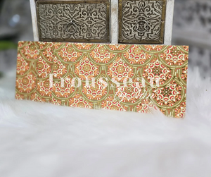 Orange/Green Patterned Foil Print Money Wallets