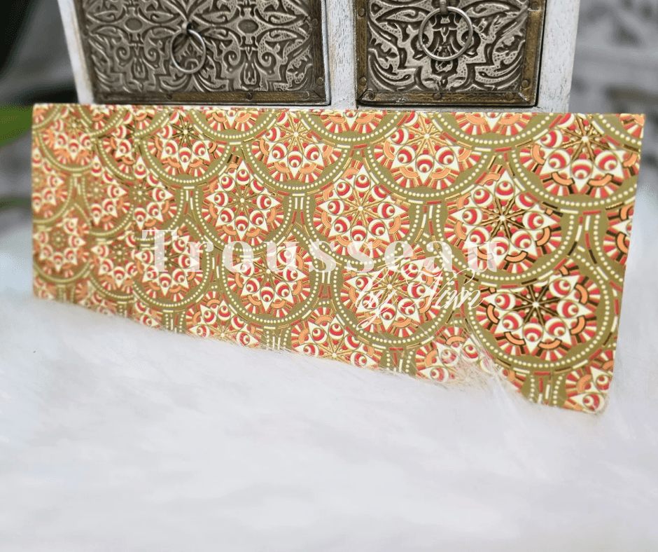 Nims Boutique Orange/Green Patterned Foil Print Money Wallets