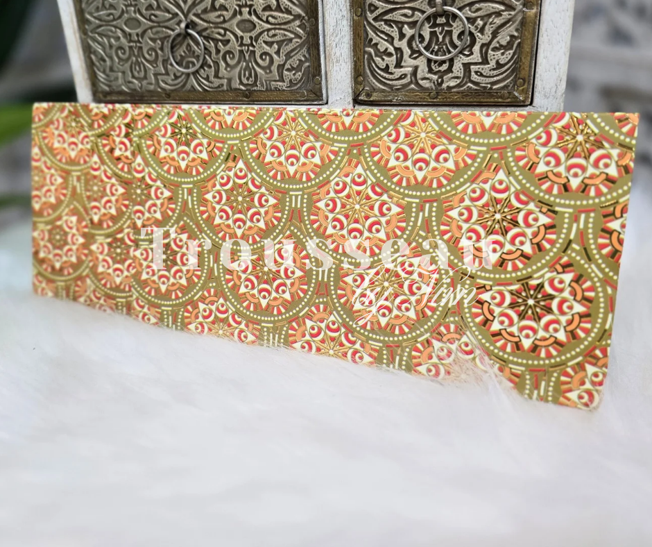 Orange/Green Patterned Foil Print Money Wallets