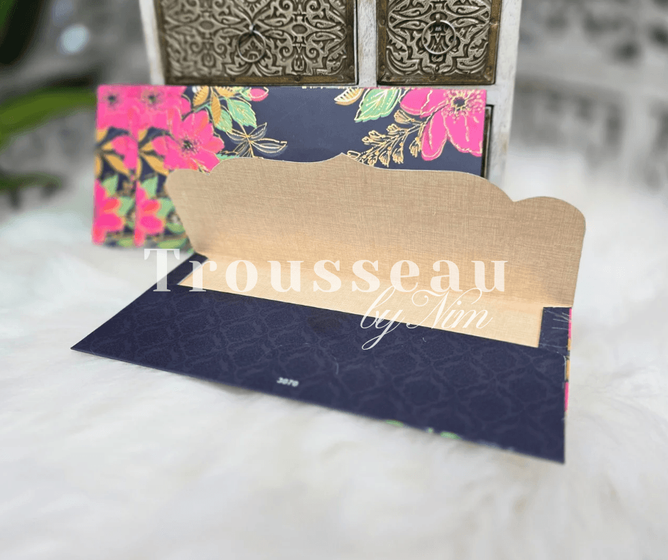 Nims Boutique Navy Floral Foil Print Money Wallets