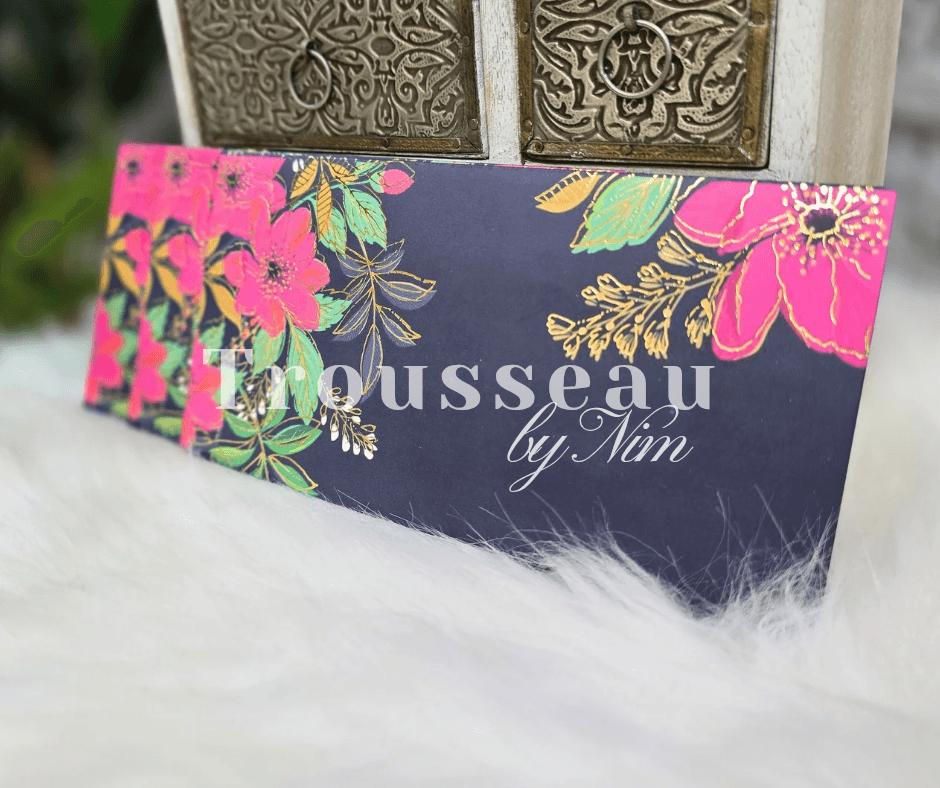 Nims Boutique Navy Floral Foil Print Money Wallets