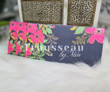 Navy Floral Foil Print Money Wallets