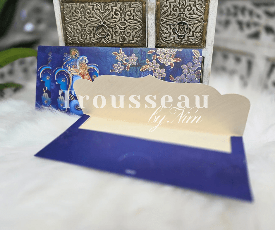Nims Boutique Blue Ganesh Foil Print Money Wallets