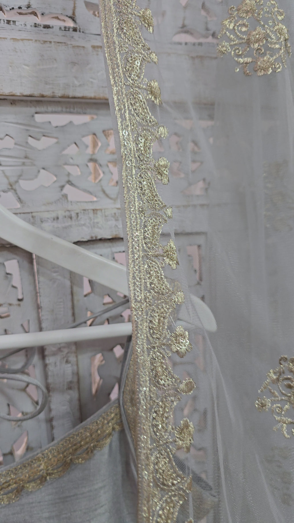 Grey Raw Silk Pajami Suit (Size 10-12)
