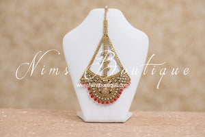 Madhubala Antique Gold & Red Bridal Set