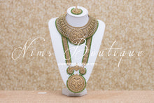 Madhubala Antique Gold & Green Bridal Set