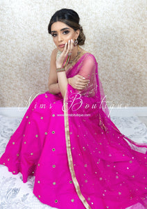 Rani Luxury Hot Pink Mirror readymade skirt/lehnga (sizes 4-22)
