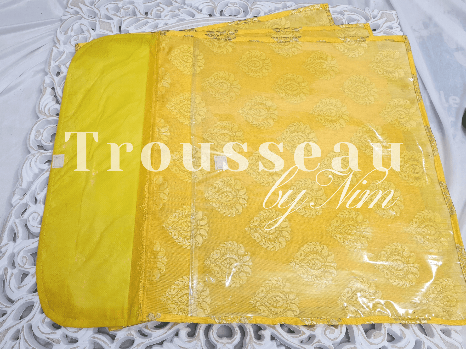 Nims Boutique Yellow Paisley Brocade Sari Bag