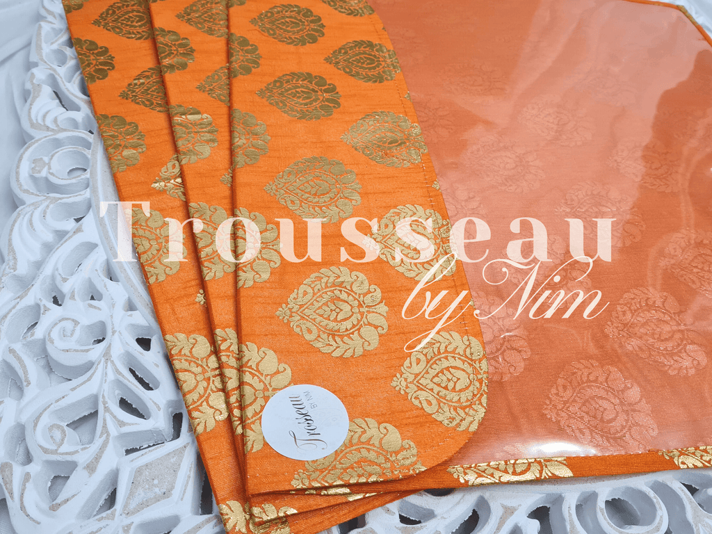 Nims Boutique Orange Paisley Brocade Sari Bag