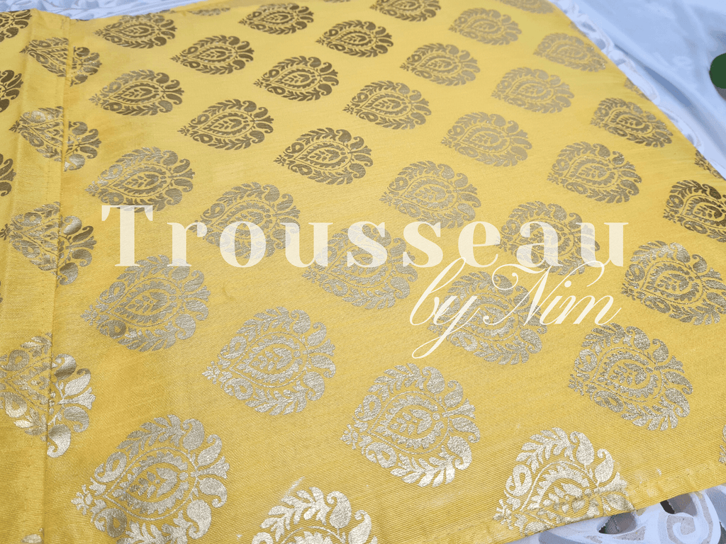 Nims Boutique Yellow Paisley Brocade Sari Bag
