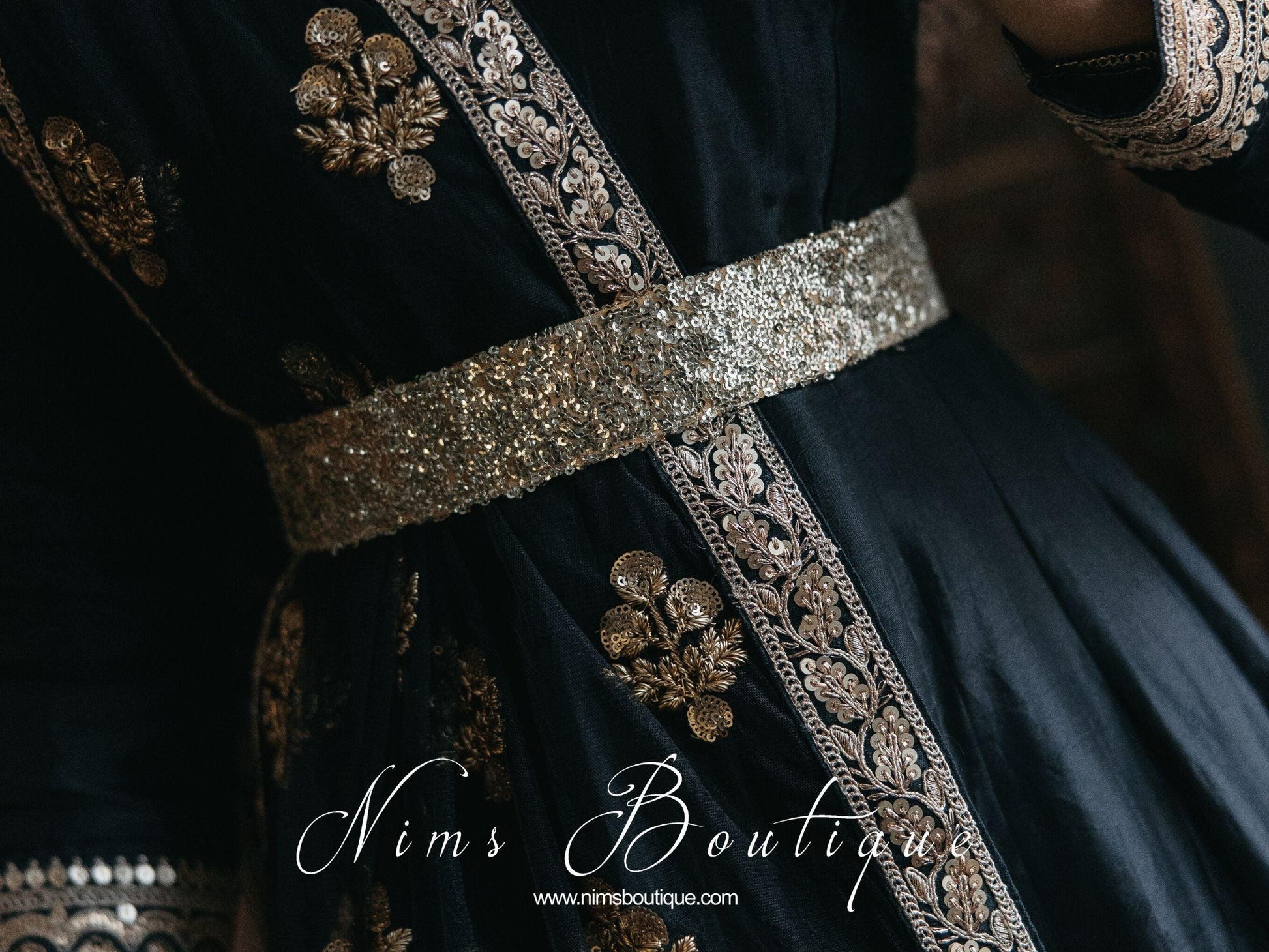 Nims Boutique Luxury Gold Sequin Belt sizes 4 to 20