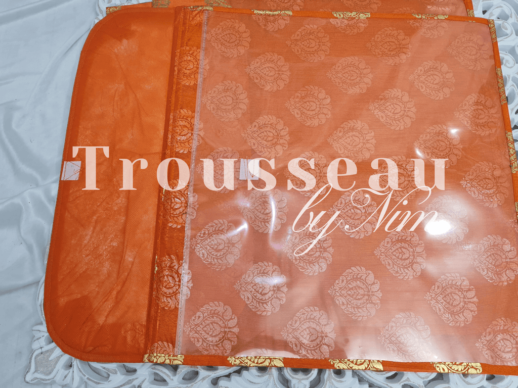 Nims Boutique Orange Paisley Brocade Sari Bag