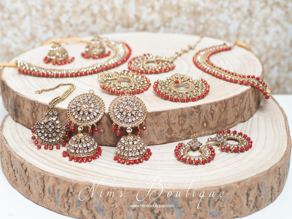 Nims Boutique Royal Red Chumke & tikka set