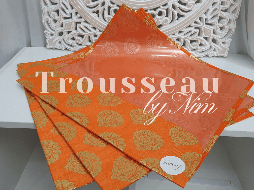 Nims Boutique Orange Paisley Brocade Sari Bag