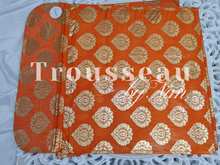 Orange Paisley Brocade Sari Bag