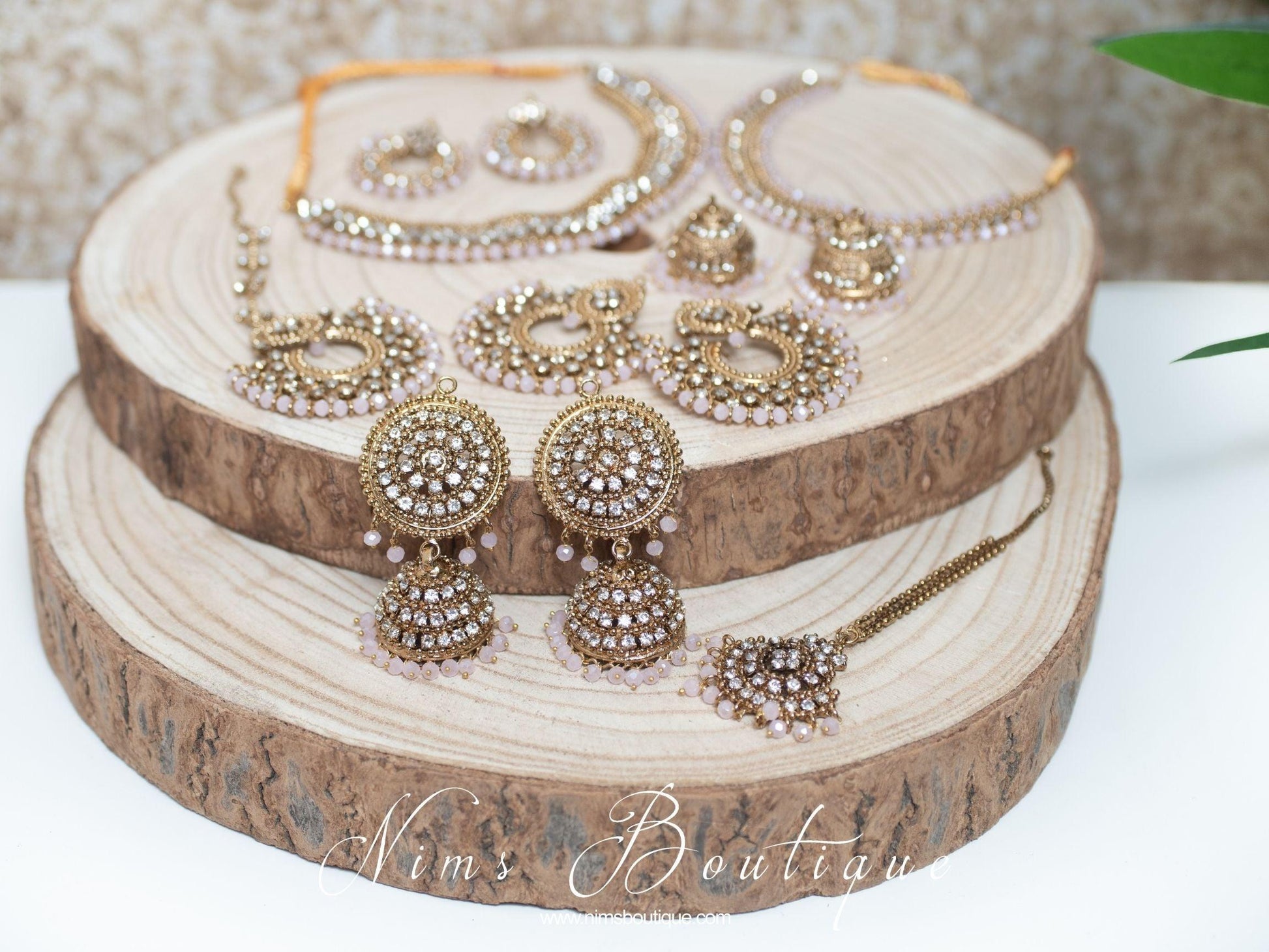 Nims Boutique Royal Blush Chand Tikka Set