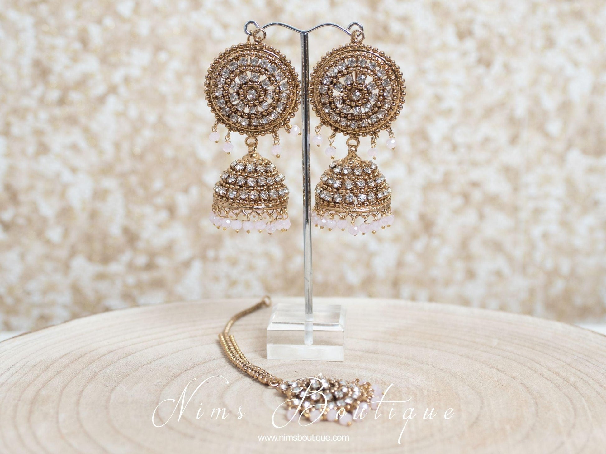 Nims Boutique Royal Blush Chumke & Tikka Set