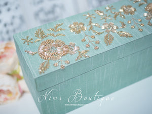 Luxury Mint Embroidered Bangle Box