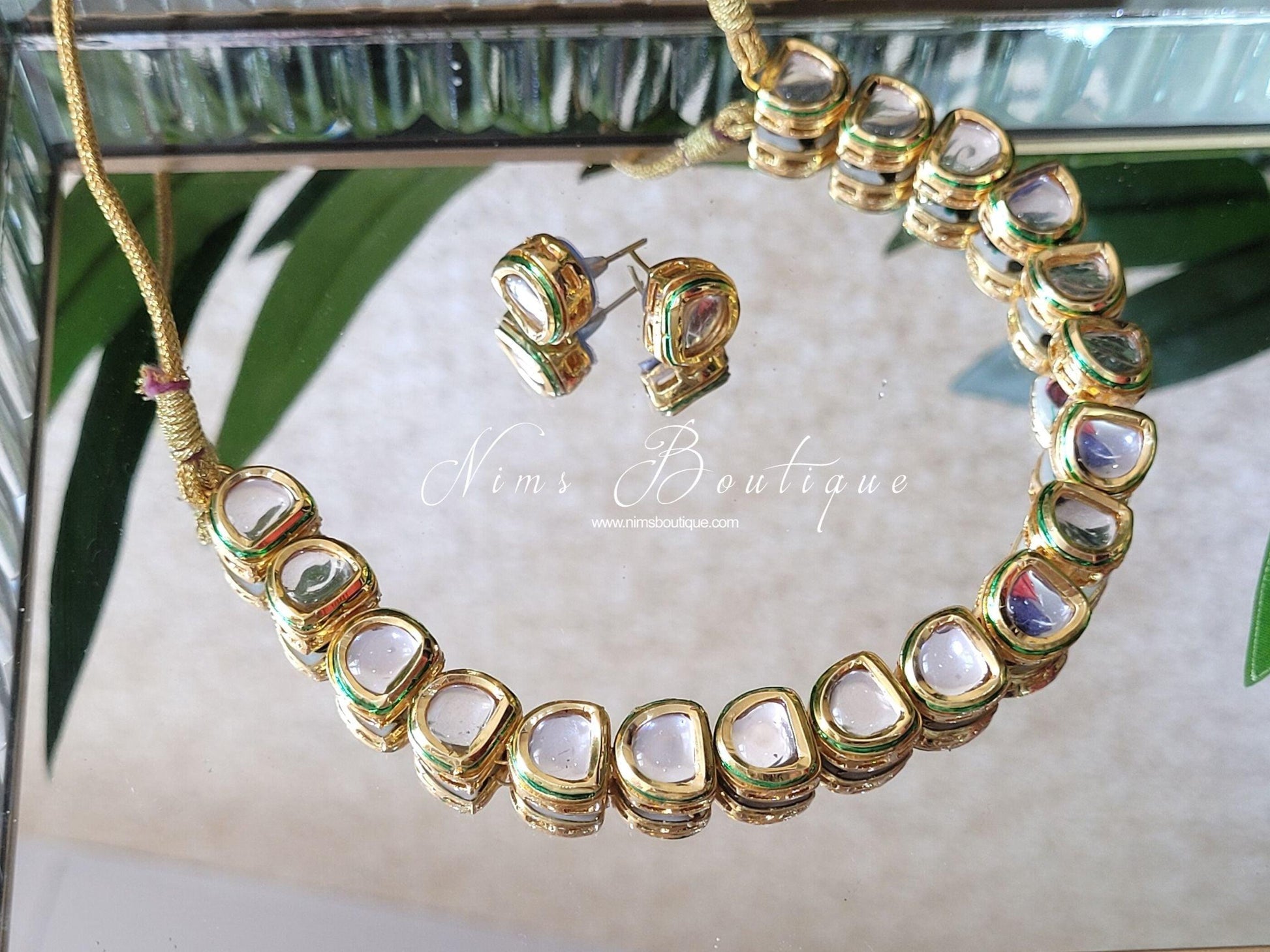 Nims Boutique The NB Classic Kundan Set with stud earrings