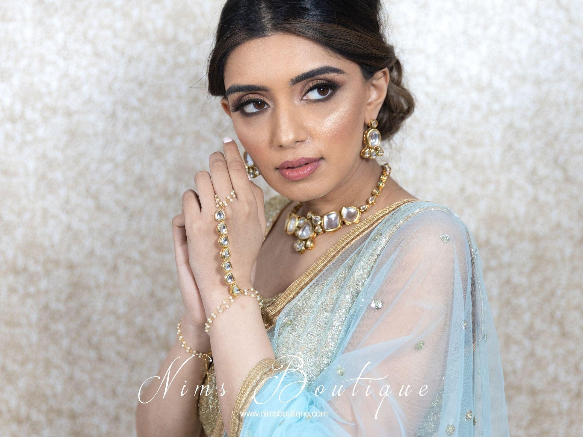 Nims Boutique Classic Kundan Handpiece / Hath Panja