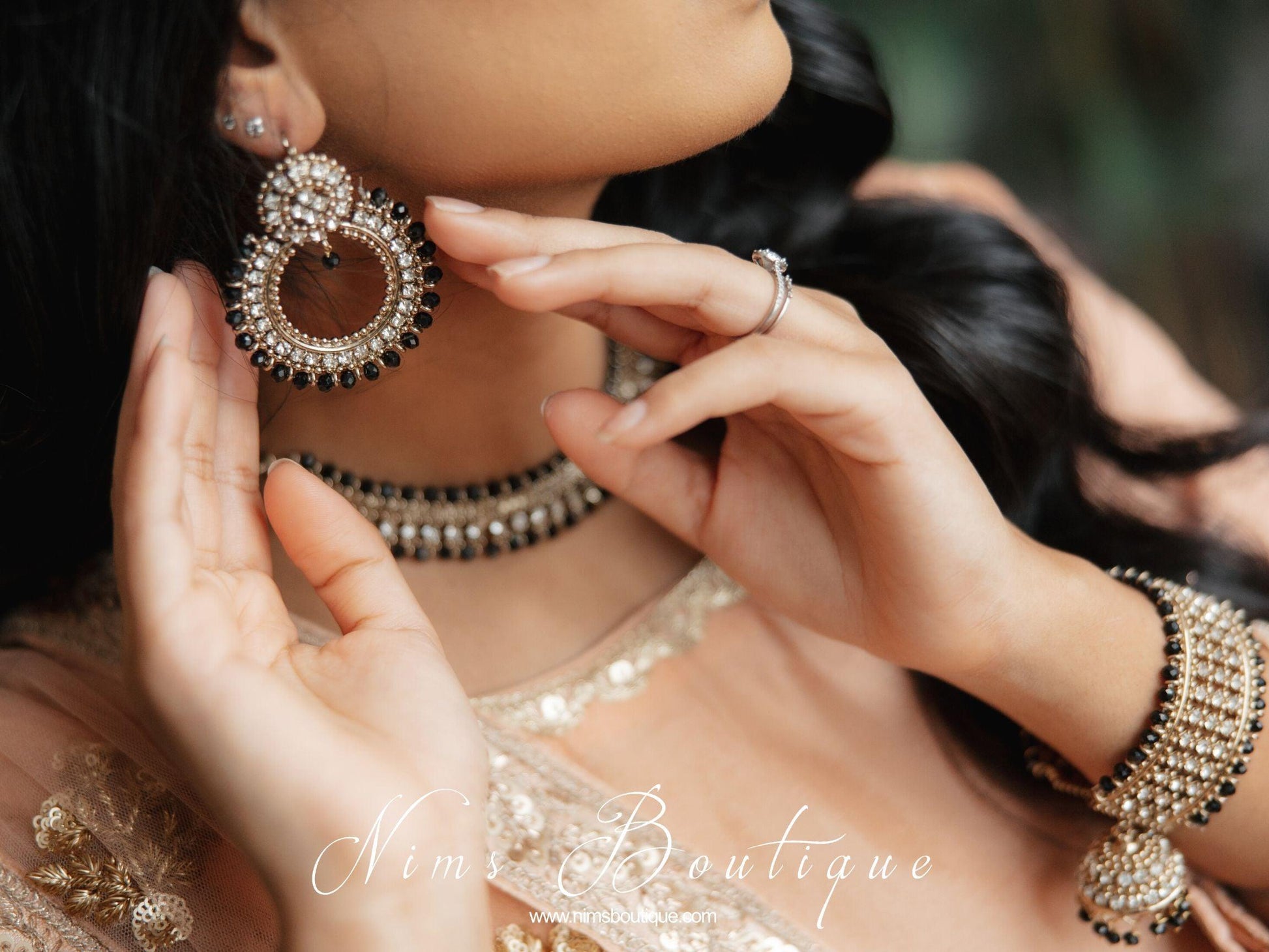 Nims Boutique Black Royal Bracelet with chumka
