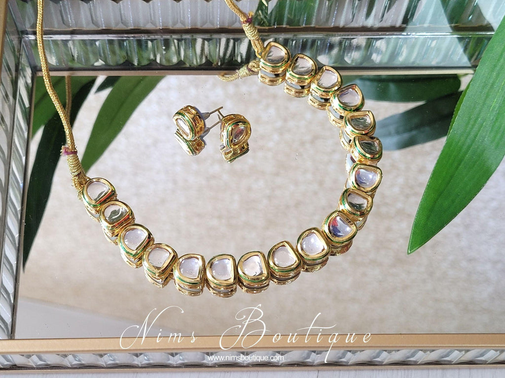 Nims Boutique The NB Classic Kundan Set with stud earrings