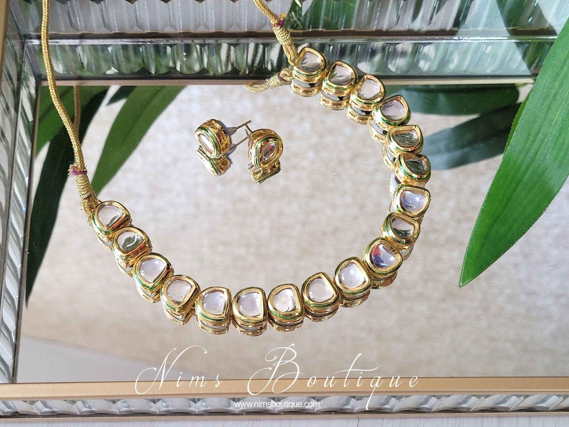 Nims Boutique The NB Classic Kundan Set with stud earrings