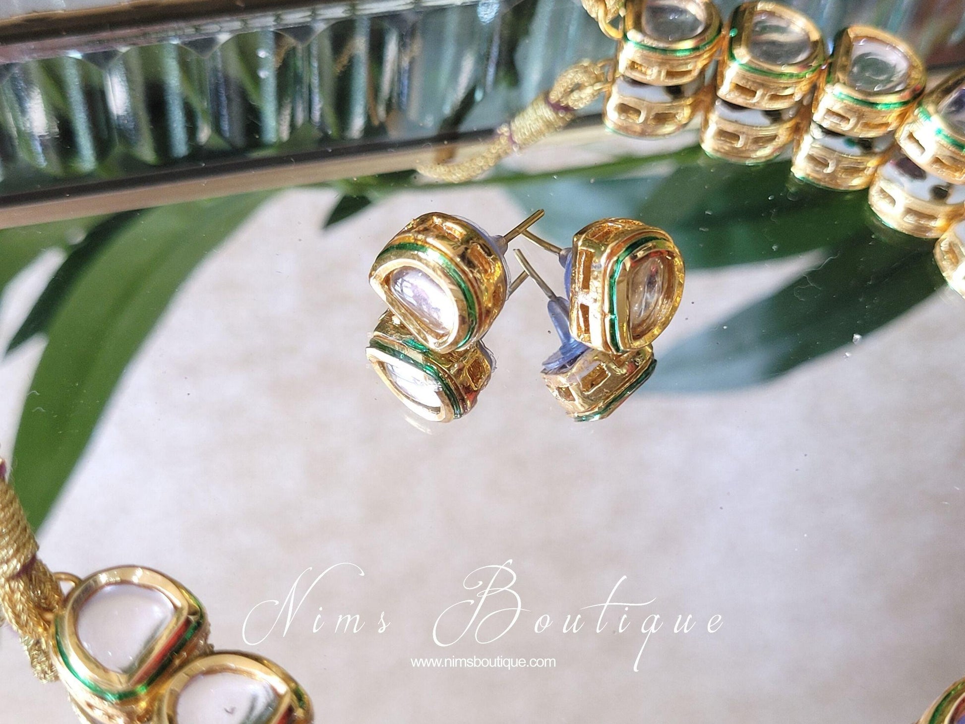Nims Boutique The NB Classic Kundan Set with stud earrings