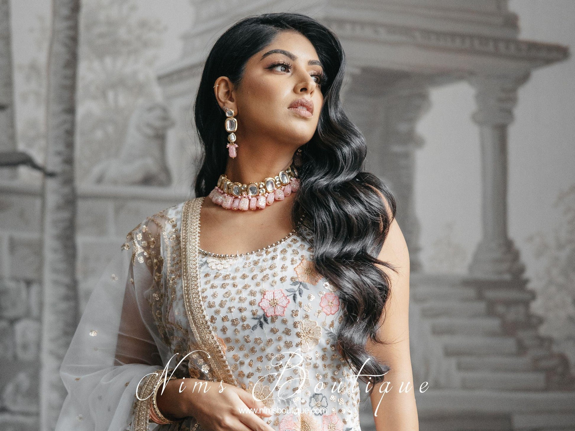 Nims Boutique Athiya Pink Kundan Choker Set