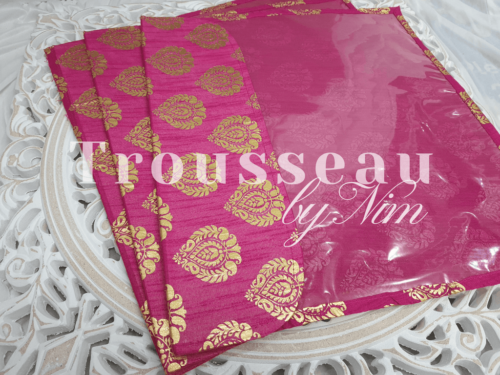 Nims Boutique Hot Pink Paisley Brocade Sari Bag