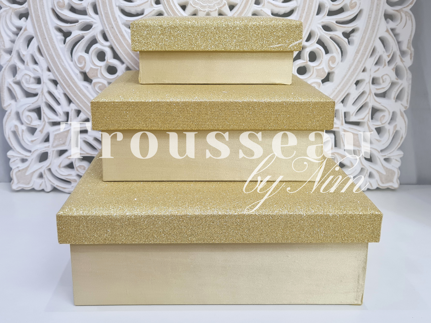 Luxury Gold Glitter Silk Gift Box Set