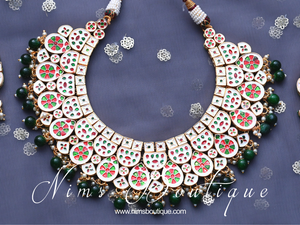 Naina Luxury Classic Kundan & Green Set