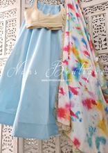 Readymade Light Blue Silk skirt/lehnga (size 12-14 & 20-22)