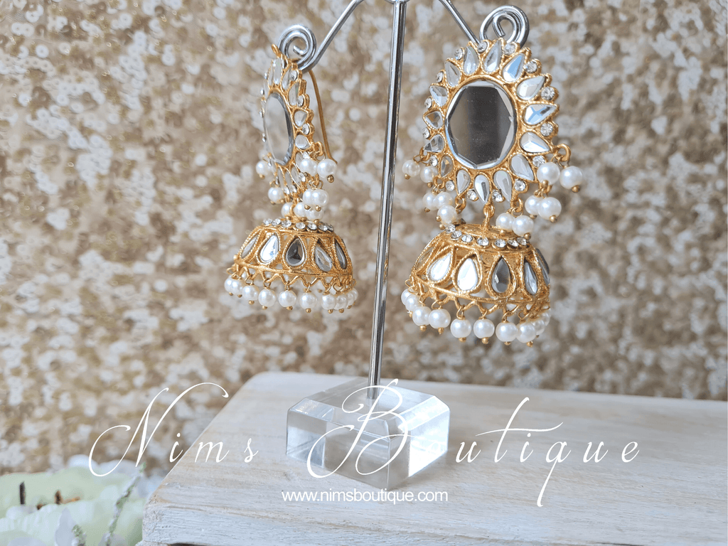 Nims Boutique Shruti Maharani Light Gold Mirror Chumke medium