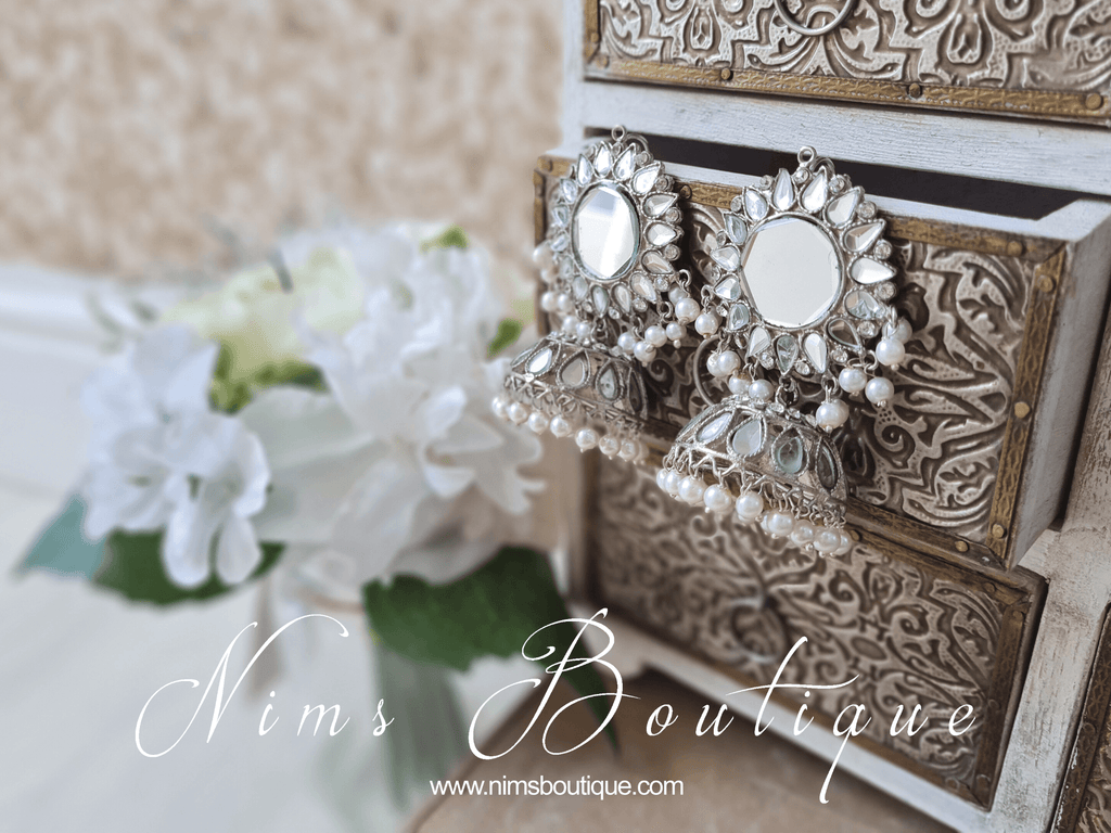 Nims Boutique Shruti Maharani Silver Mirror Chumke medium