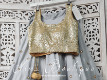 Luxury Gold Sequin Sleeveless Blouse Longer Length (4-26)