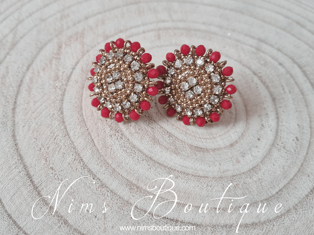 Nims Boutique Royal Red Stud earrings