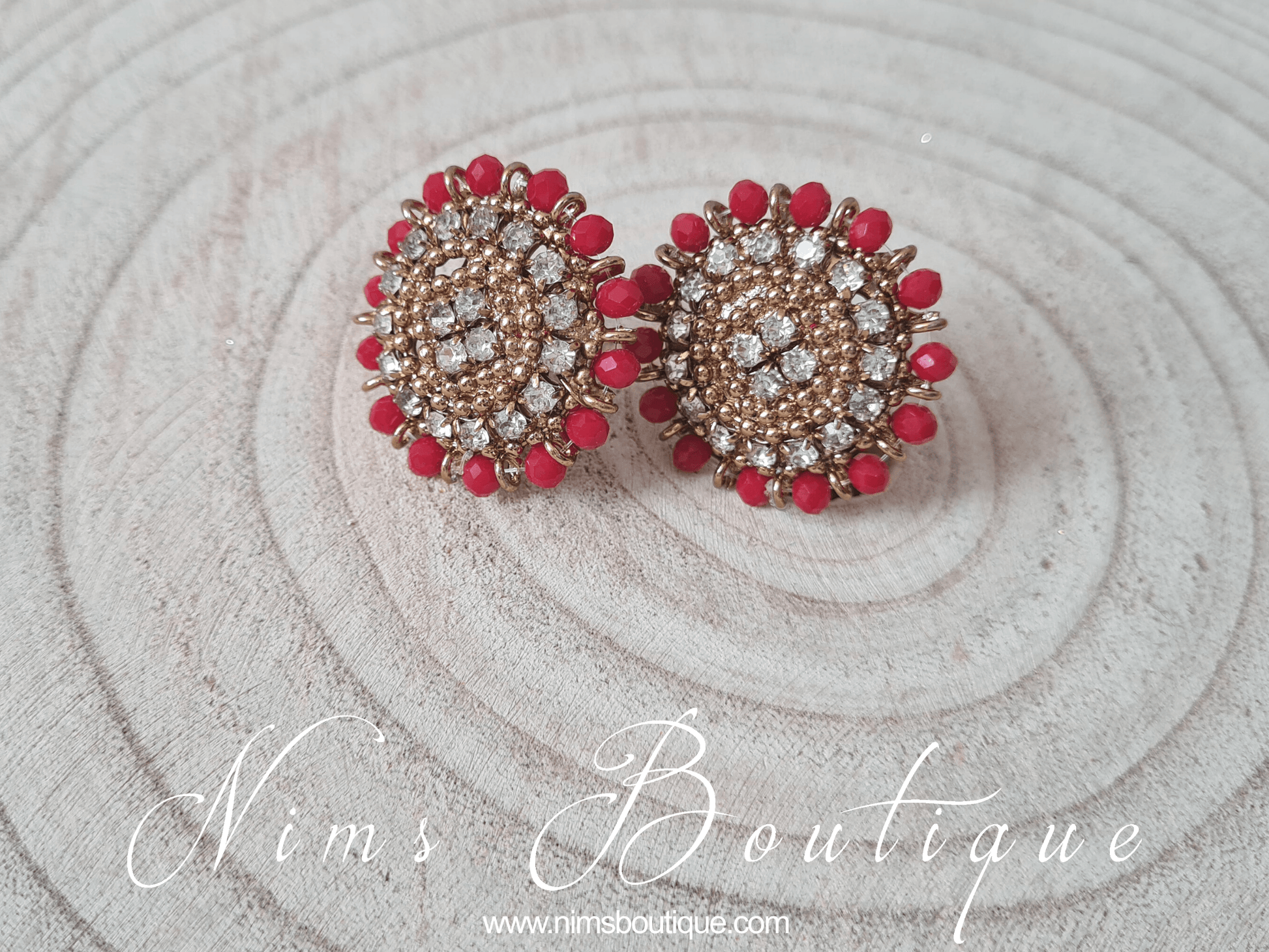 Nims Boutique Royal Red Stud earrings
