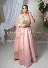 Nims Boutique Pastel Peach Net Pearl Embellished Dupatta/Chunni with Luxury Pearl Edging