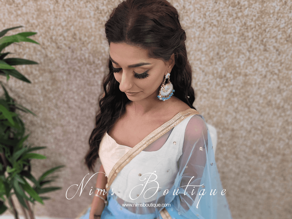 Nims Boutique Moorni Light Turquoise Meenakari Peacock Earrings