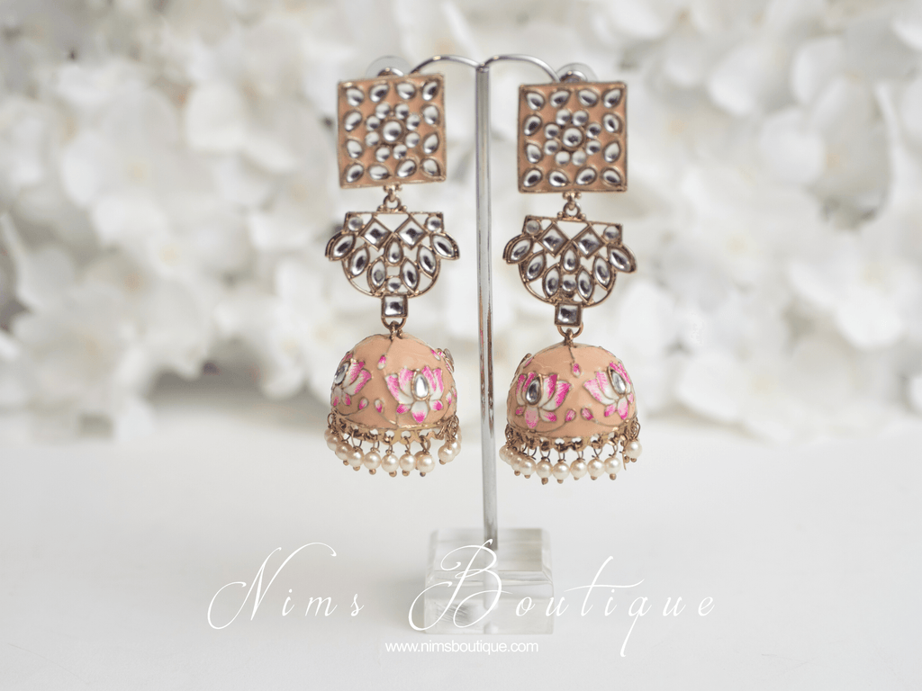 Nims Boutique Payal Peach Blossom Chumke Earrings