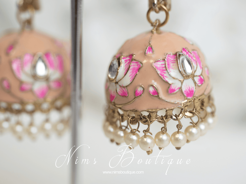 Nims Boutique Payal Peach Blossom Chumke Earrings