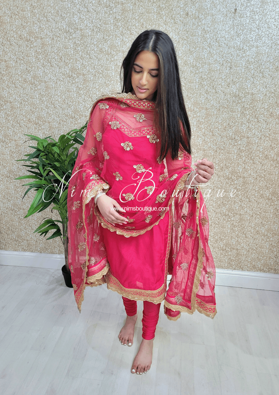 Silk sales pink suit