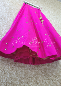 Luxury Hot Pink Mirror readymade skirt/lehnga (size 4-22)