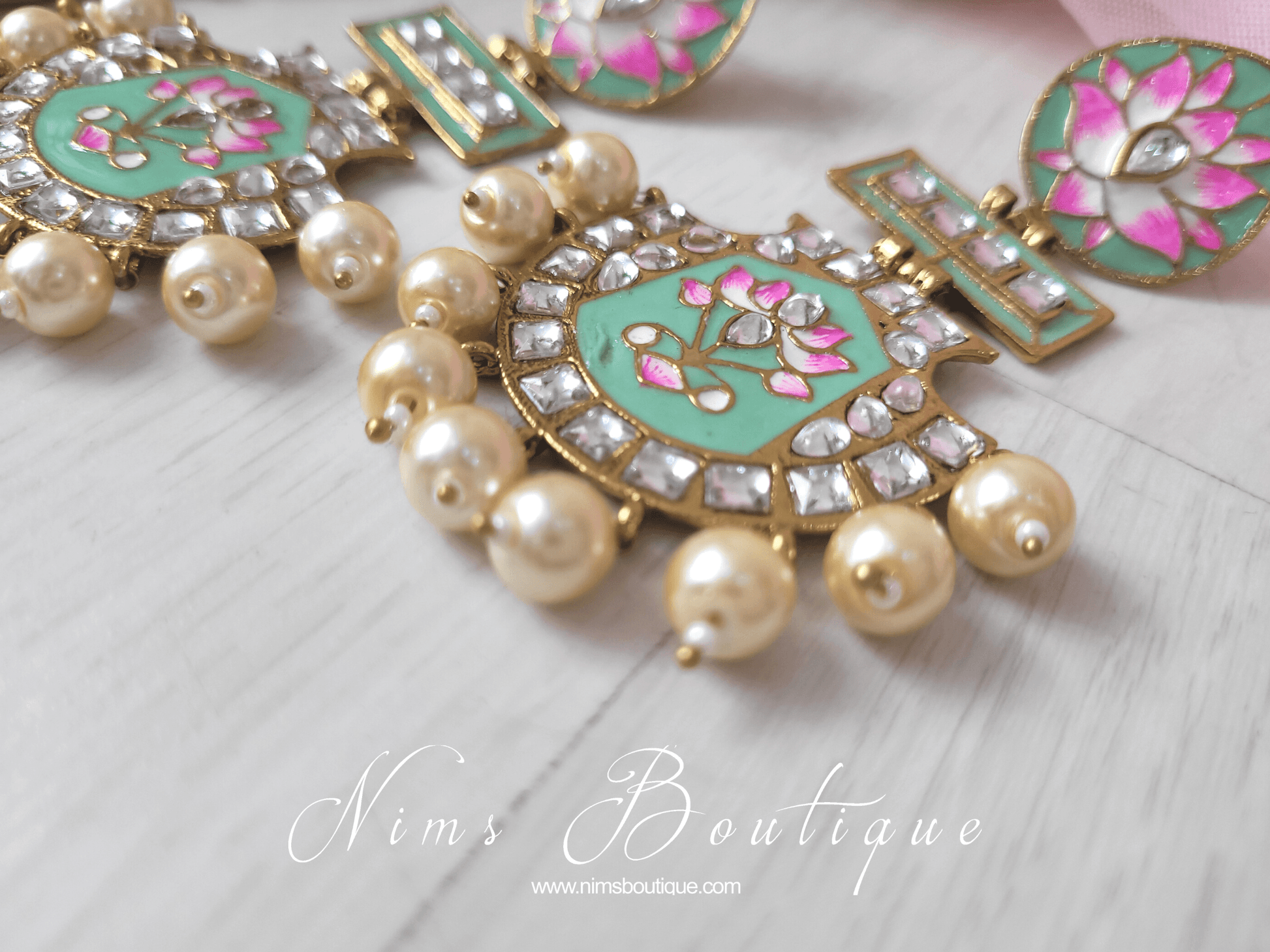 Nims Boutique Suhana Mint Blossom Earrings