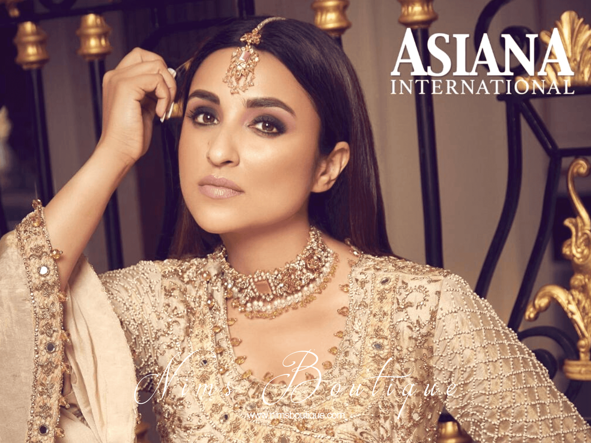 Nims Boutique Ananya Peach Gem Maharani Choker Set