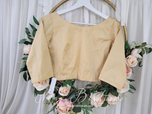 Light Gold Pure Silk High Neck Blouse with sleeves (size 4-12)