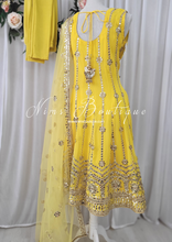 Sofiya Yellow Sequin Anarkali Suit with Pajami (Sizes 6-16)