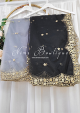 Luxury Black Net Sequin Embellished Dupatta/Chunni