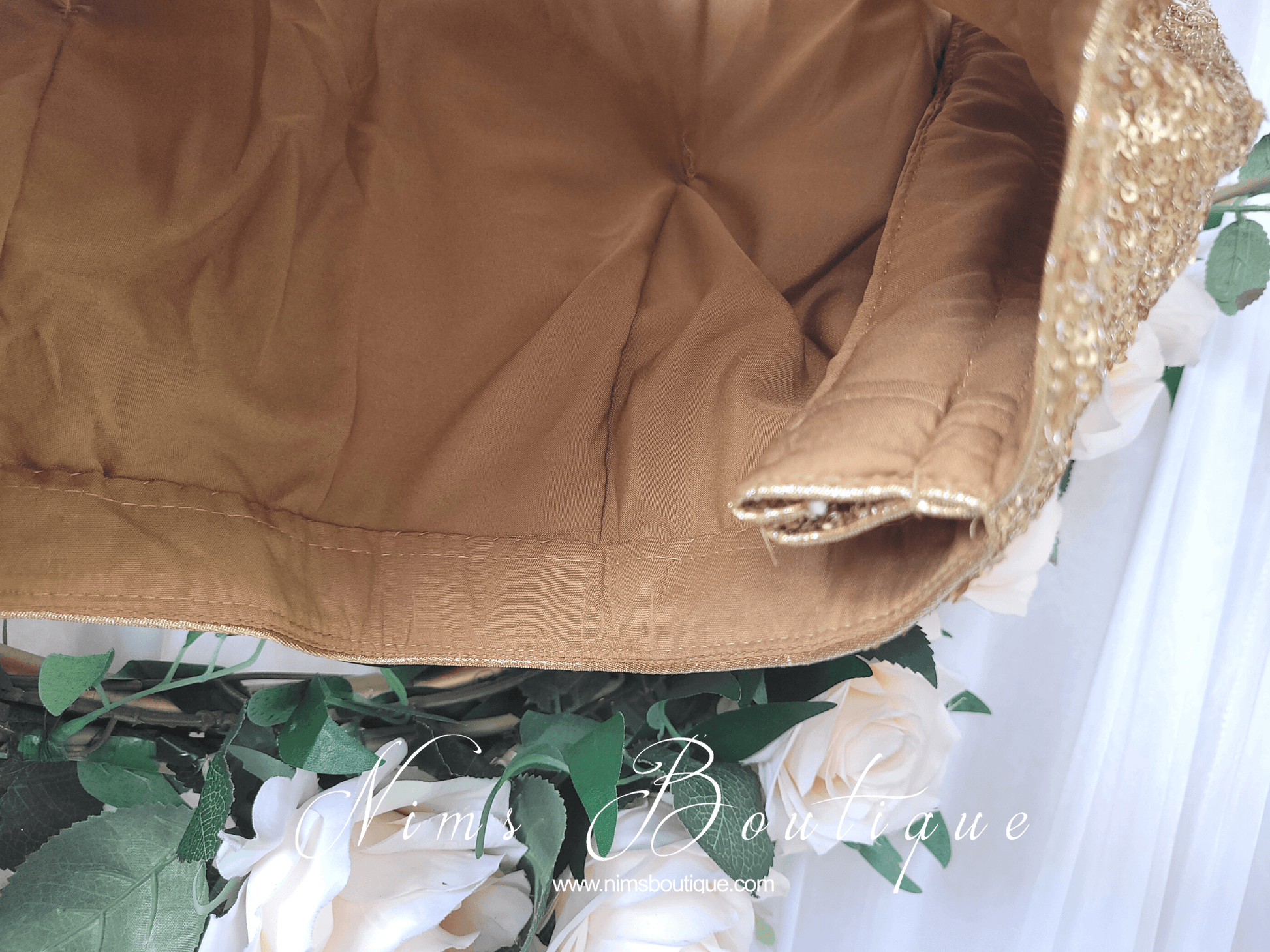 Nims Boutique Luxury Rose Gold Sequin Sleeveless Blouse 4-24